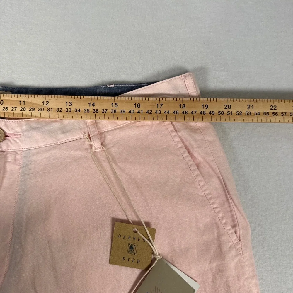 Faherty Shorts Mens 36 Pink Linen Coastal Garment Dyed 9 Inseam Summer Beach New